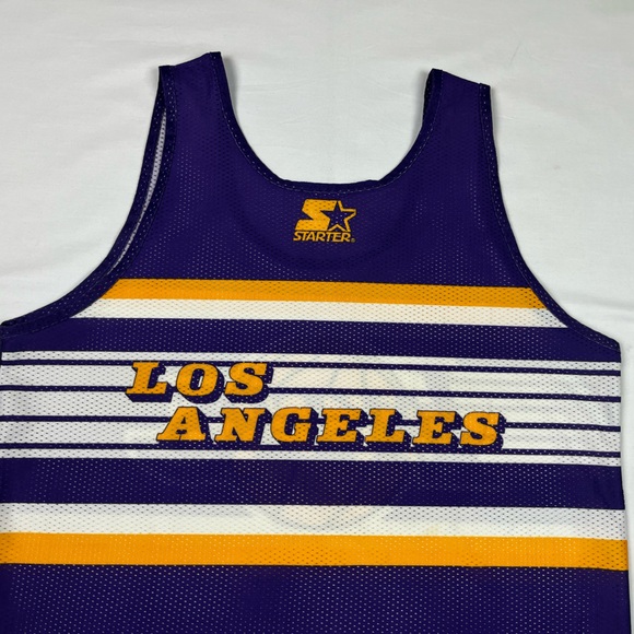 Vtg Starter Los Angeles Lakers Mens Practice Jersey Sz Large 80s 90s Purple B4 - Picture 5 of 9